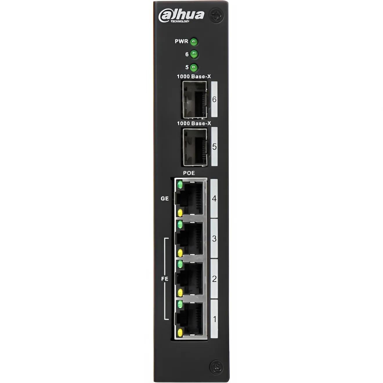 Коммутатор управляемый 4-портовый PoE Dahua DH-PFS4206-4P-120 6,8 Гбит/с Черный (10000000854)