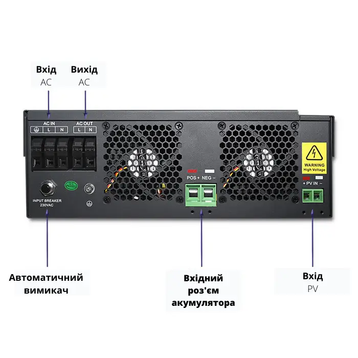 Инвертор гибридный Qoltec Solar Off-Grid 3,5 кВт 100А 24 В MPPT (Q5388612) - фото 5