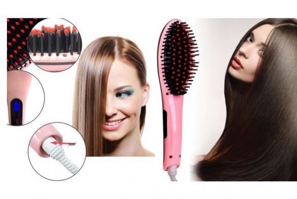 Расческа выпрямитель Fast Hair Straightener Розовый (13466007) - фото 7