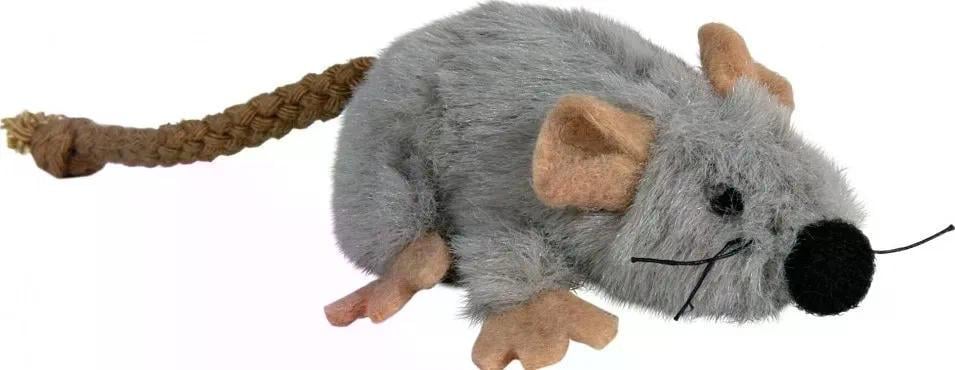 Игрушка для кошек Trixie Мышь плюшевая с кошачьей мятой мягкая антистресс 7 см Серый
