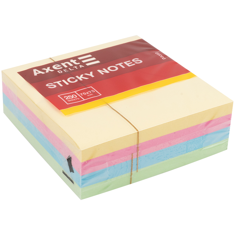 Бумага для заметок Axent Delta 75x75 мм 250 листов пастельные цвета D3350 (4250804823497)