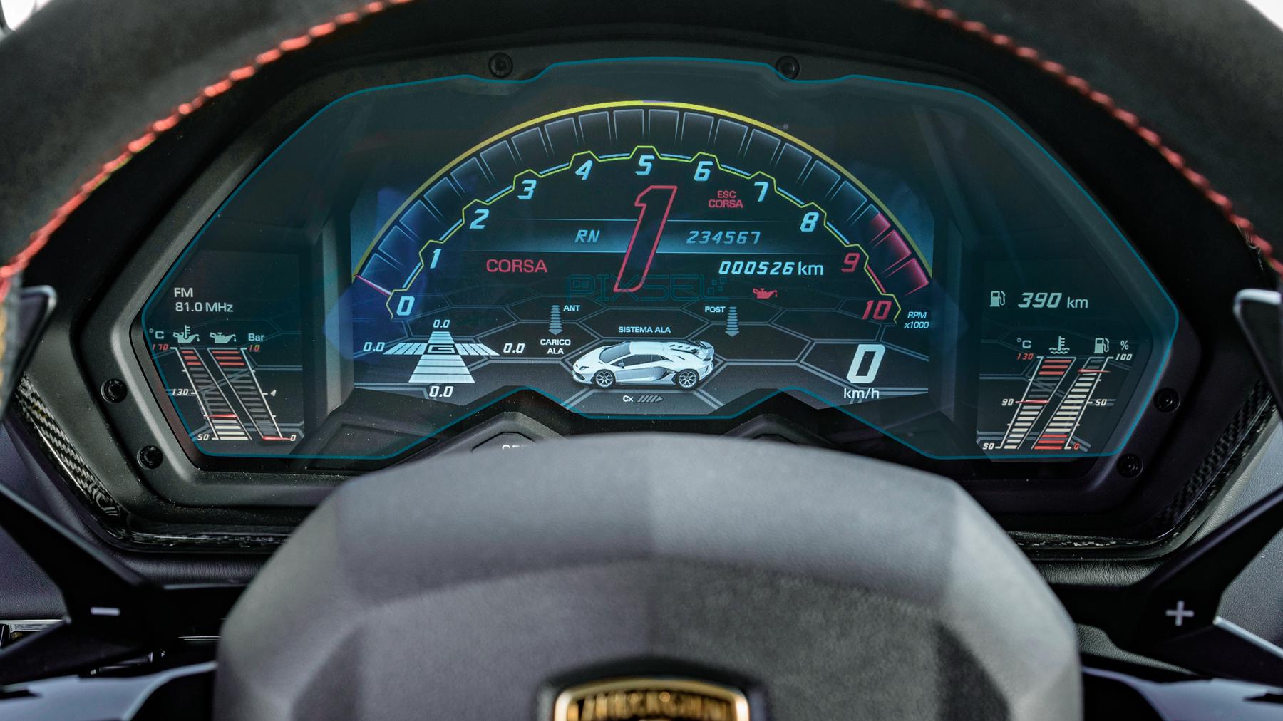 Стекло защитное Pixsel гибридный глянец на приборную панель Mazda AVENTADOR 13,8“ 2018