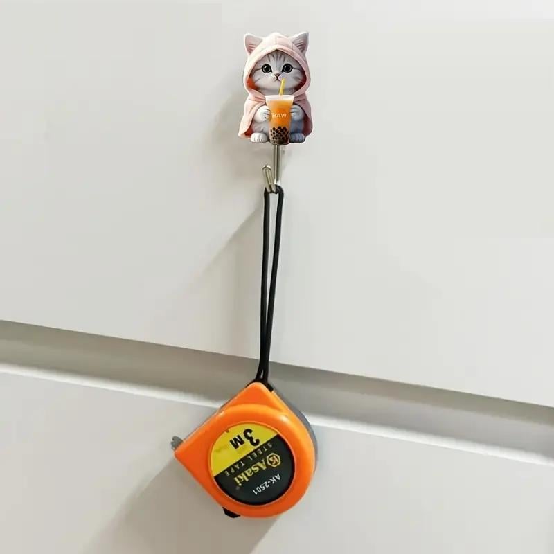 Самоклеючий настінний гачок-вішалка Кіт 2D 1 шт. Сріблястий з рожевим (2743174669) - фото 6 Самоклеючий настінний гачок-вішалка Кіт 2D 1 шт. Сріблястий з рожевим (2743174669) - фото 6