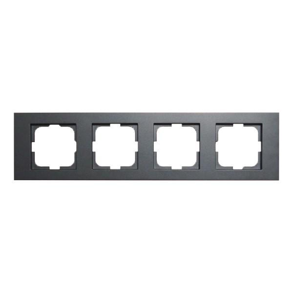 Рамка Ovivo Grano на 4 места универсальная Антрацит (400-130000-228)