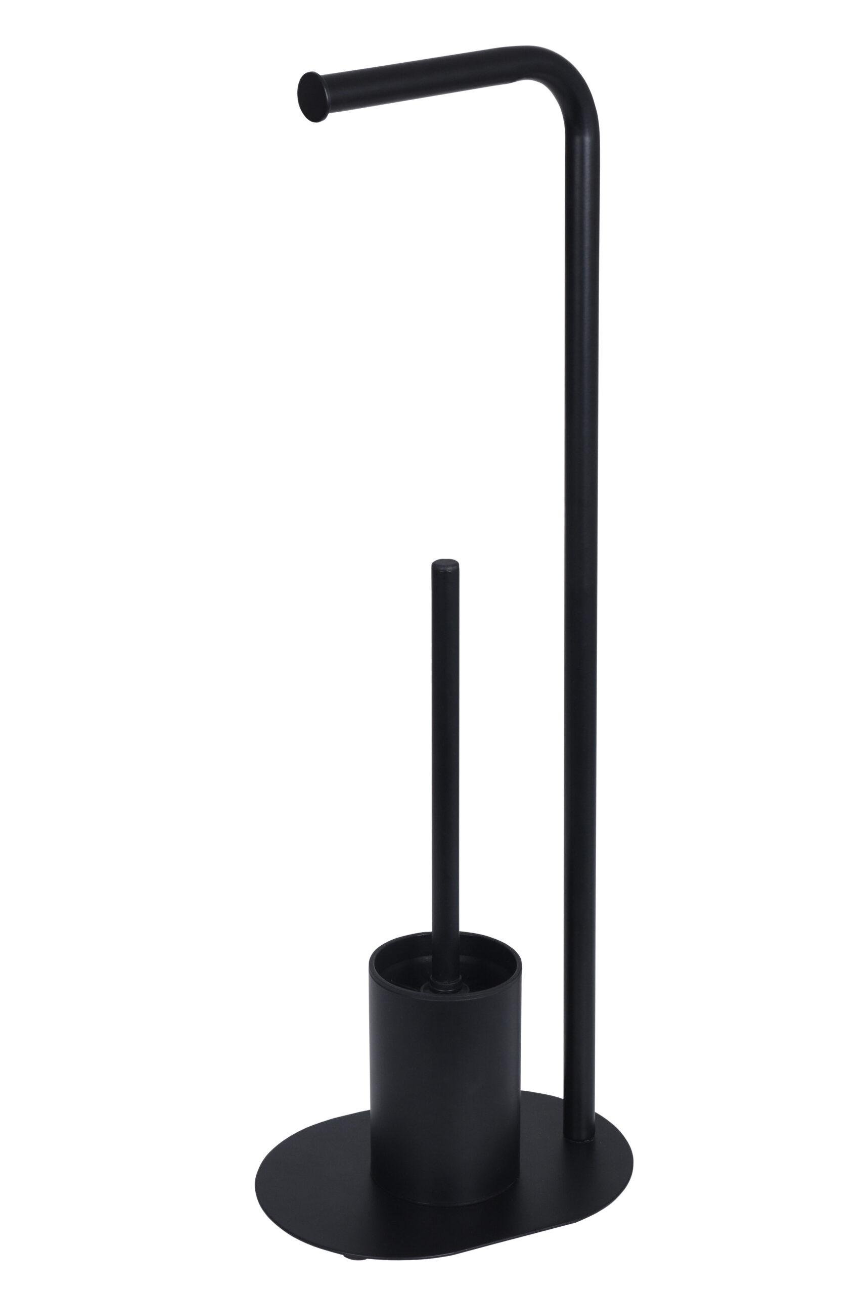 Держатель туалетной бумаги Bisk NERO со щеткой 66,7 см Черный (08309)