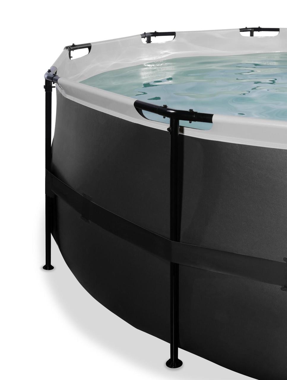 Бассейн каркасный Exit Toys с накрытием и нагревом воды 427х122 см Черная кожа (2396940006) - фото 6 Бассейн каркасный Exit Toys с накрытием и нагревом воды 427х122 см Черная кожа (2396940006) - фото 6