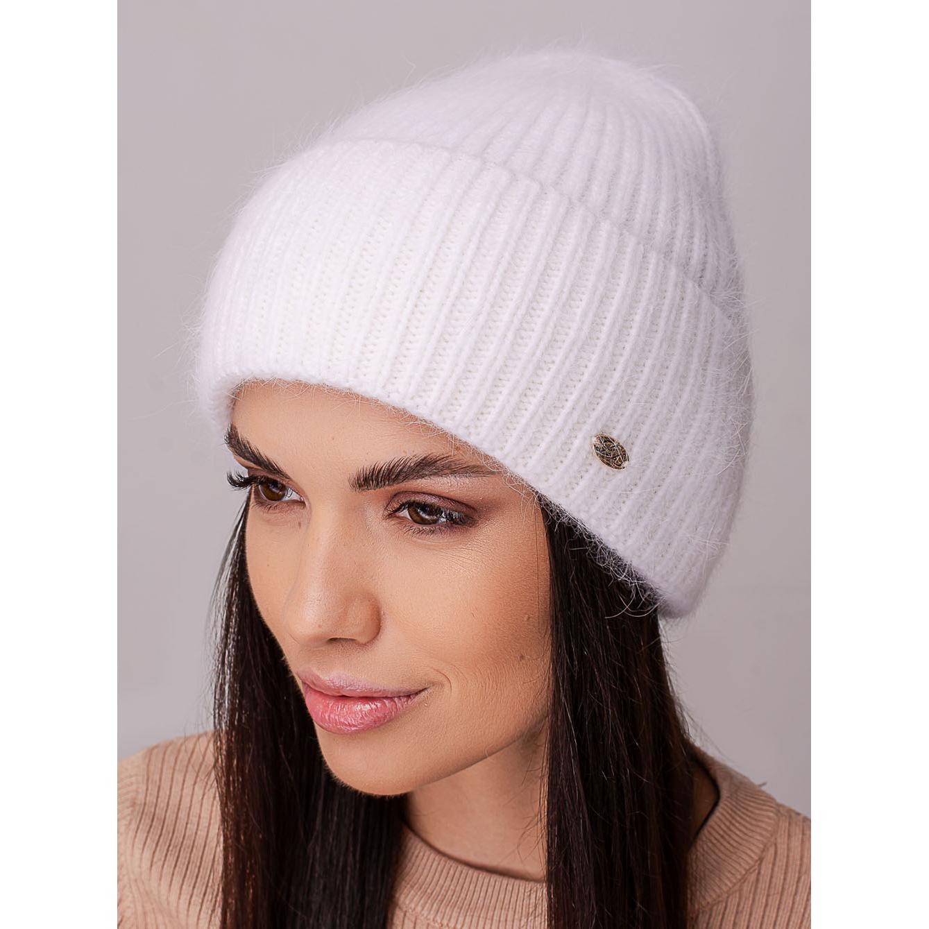Шапка ангоровая Leks ТРЮФЕЛЬ в рубчик с отворотом утепленная флисом one size Белый (205088) - фото 1 Шапка ангоровая Leks ТРЮФЕЛЬ в рубчик с отворотом утепленная флисом one size Белый (205088) - фото 1