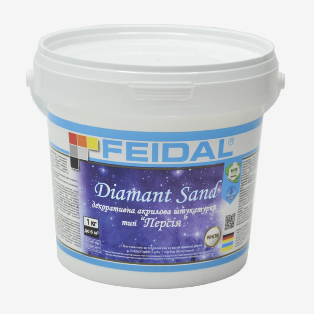 Краска интерьерная декоративная Feidal Diamant Sand 1 кг Белый (1886454865)
