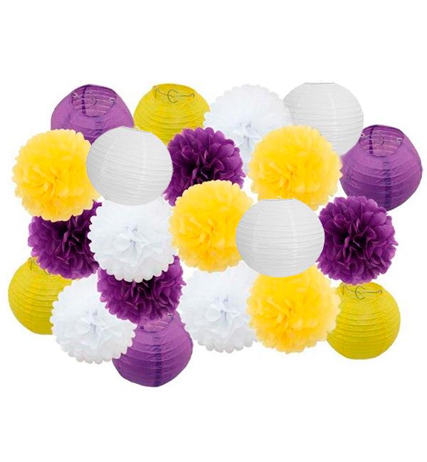 Праздничный декор 21 шт. Yellow/Purple (52291)