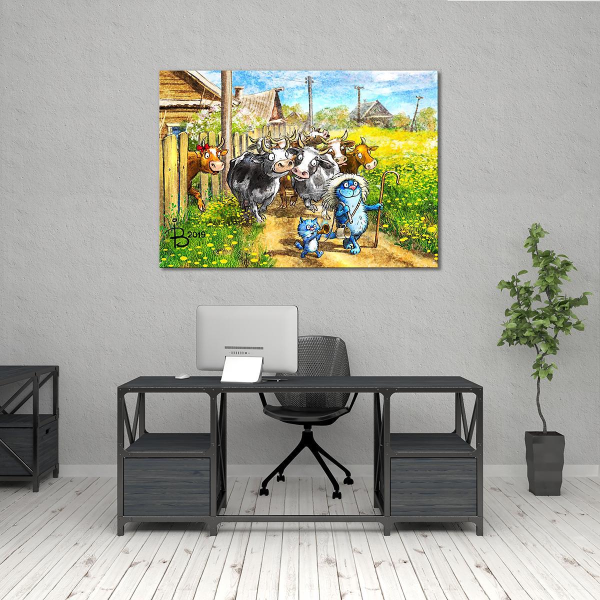 Модульная картина Пастушок 1 модуль 70x105 см