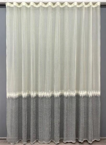 Тюль Greta жаккард Молочный/Графитовый (1435т)