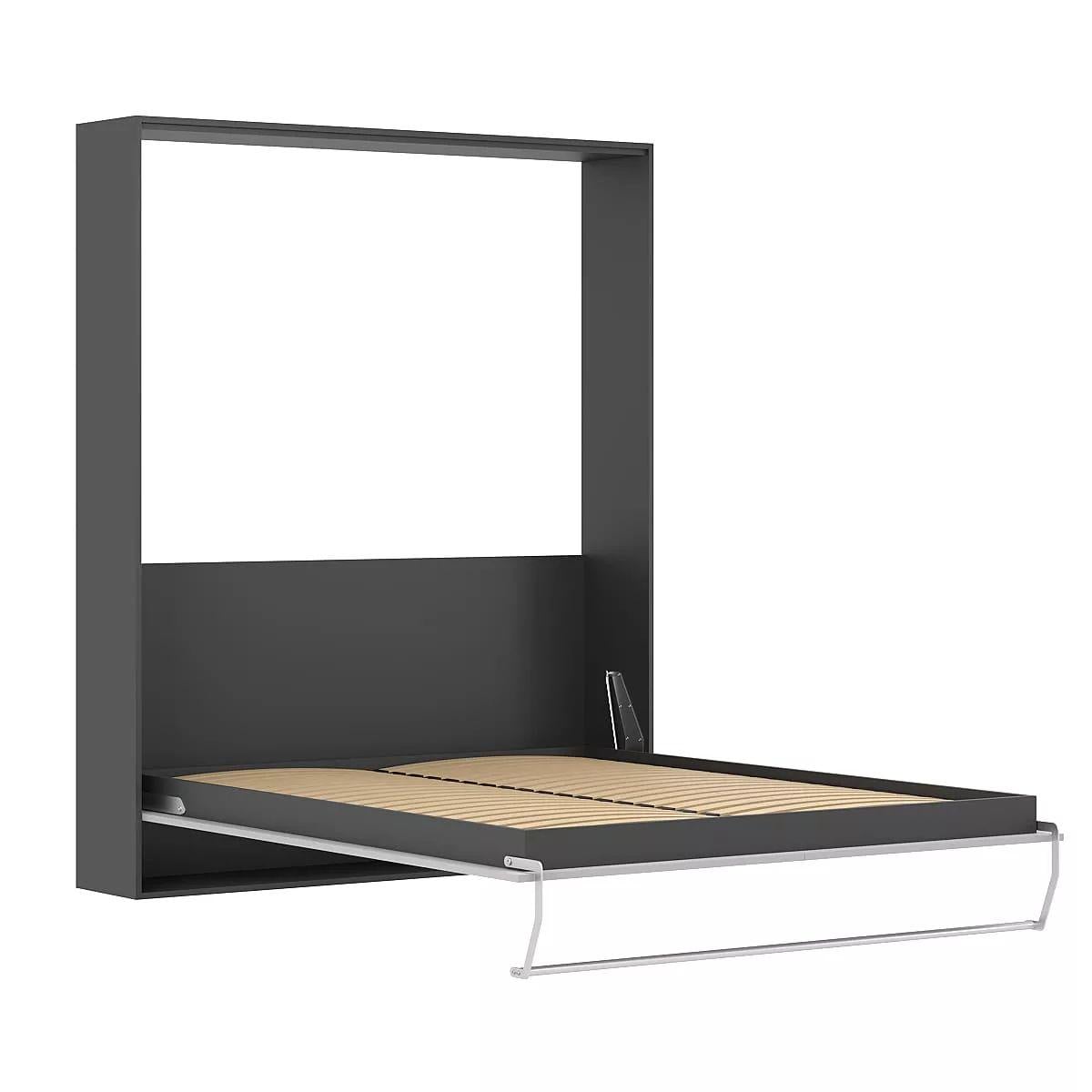 Кровать-шкаф откидная двуспальная AiH Juno с подъемным механизмом и ламелями 160х200 см Антрацит/Пепельный (SM03021500000)