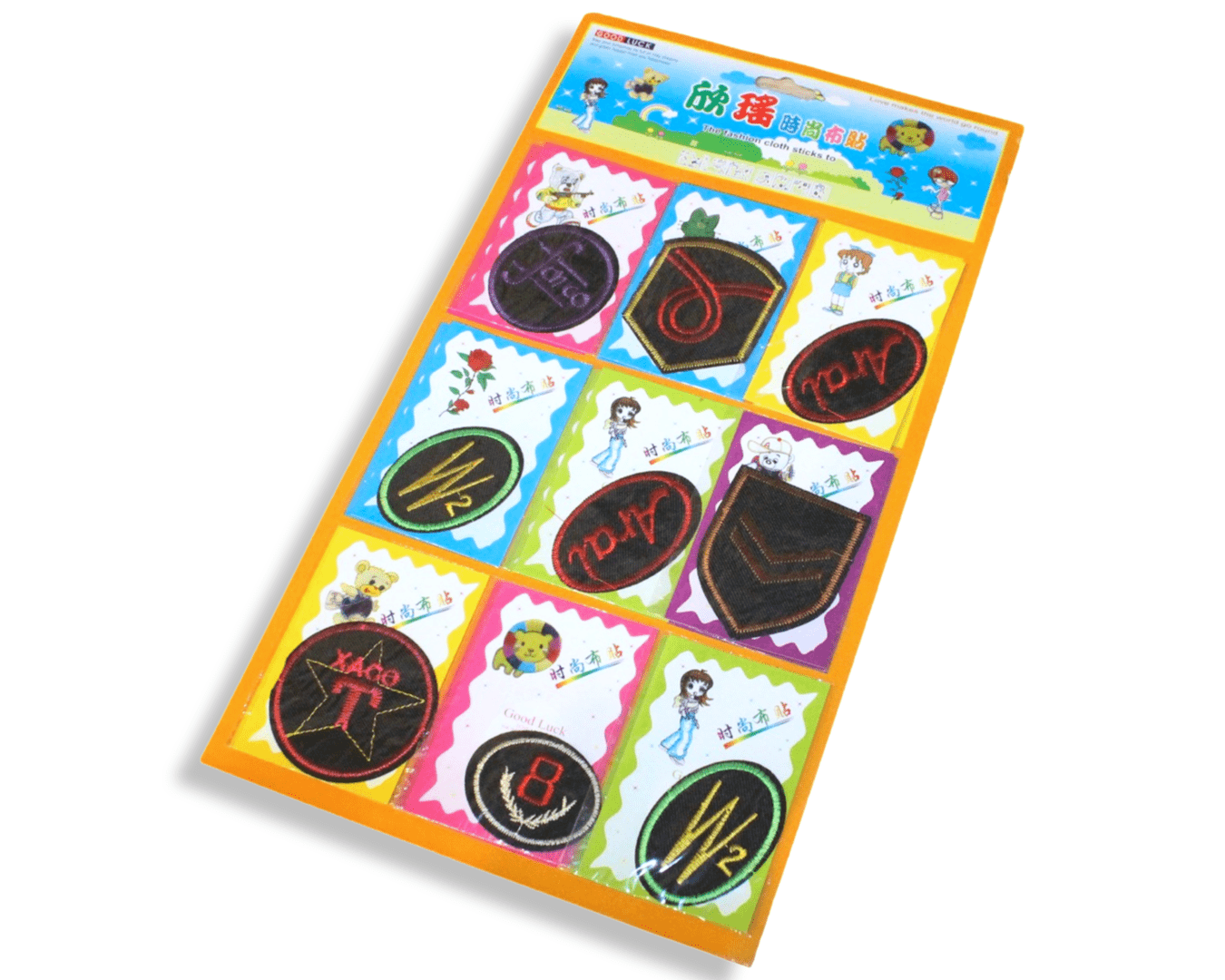 Аппликация для одежды нашивка №166 Символы 9 шт.7х6 см