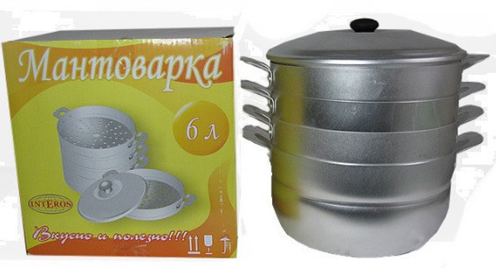 Пароварка-мантоварка алюминиевая 5 предметов 6 л - фото 3 Пароварка-мантоварка алюминиевая 5 предметов 6 л - фото 3