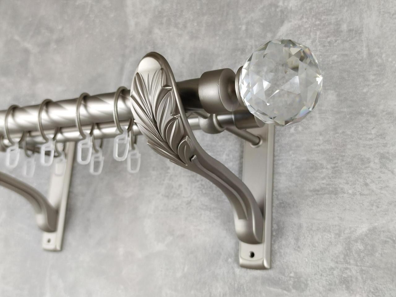 Карниз MStyle Люмиера металлический для штор двухрядный 25/19 мм крученый 200 см Сатин (5010783)