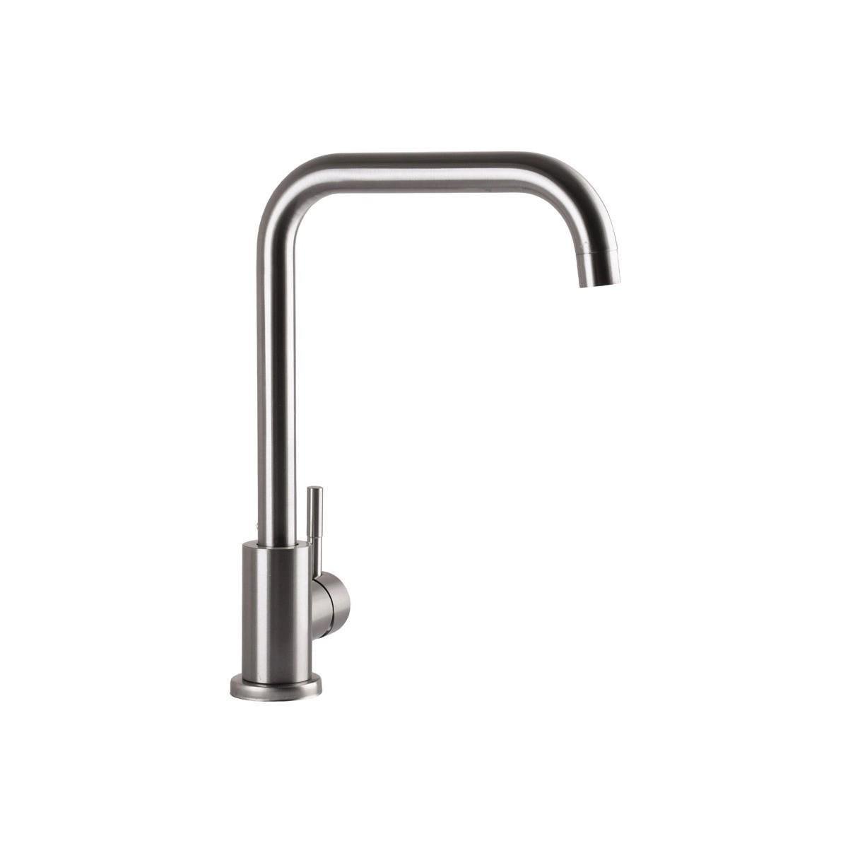 Змішувач для кухні Kraft одноважільний Нержавіюча сталь (KRF3002 PVD)