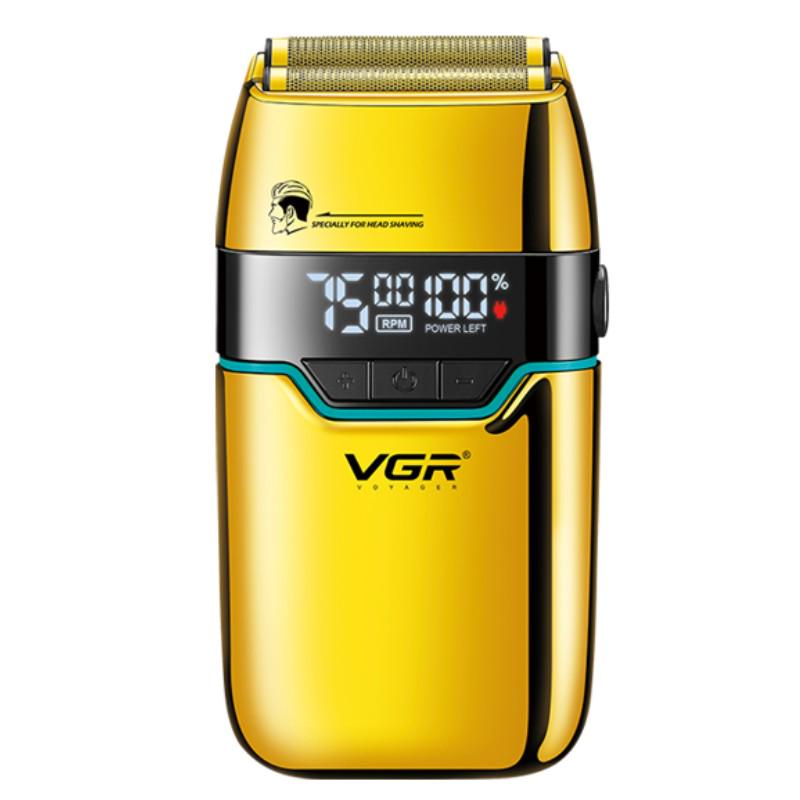 Электробритва VGR V-350 GOLD двойное лезвие 2 насадки LED-display (27766381)