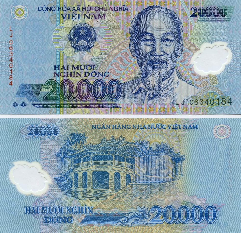 Коллекционная банкнота Вьетнам 20000 донг 2006 Полимер UNC P120a (Б11170)