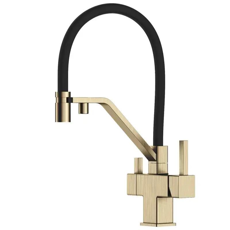 Змішувач для кухні KOER KB-72036-12 під фільтр з гнучким виливом Золотий матовий (KR5814) Змішувач для кухні KOER KB-72036-12 під фільтр з гнучким виливом Золотий матовий (KR5814)