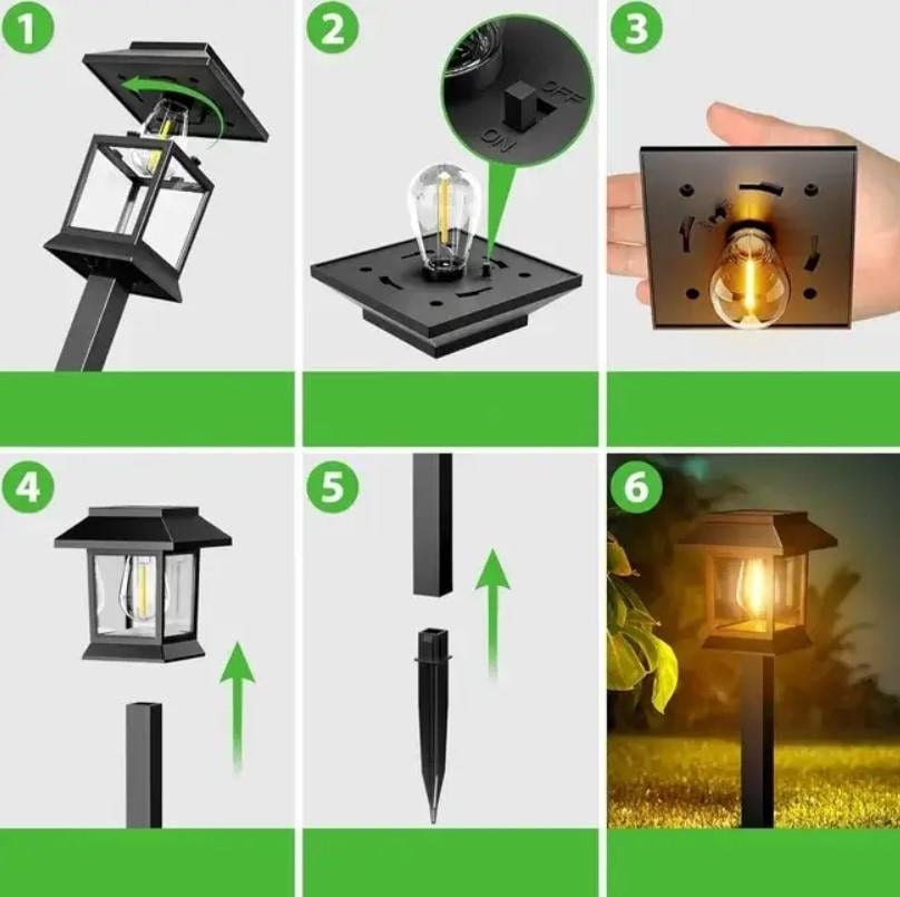 Набор фонарей на солнечной батарее Дом садовый 2 шт. 37 см Теплый белый (MX-00009018) - фото 5 Набор фонарей на солнечной батарее Дом садовый 2 шт. 37 см Теплый белый (MX-00009018) - фото 5