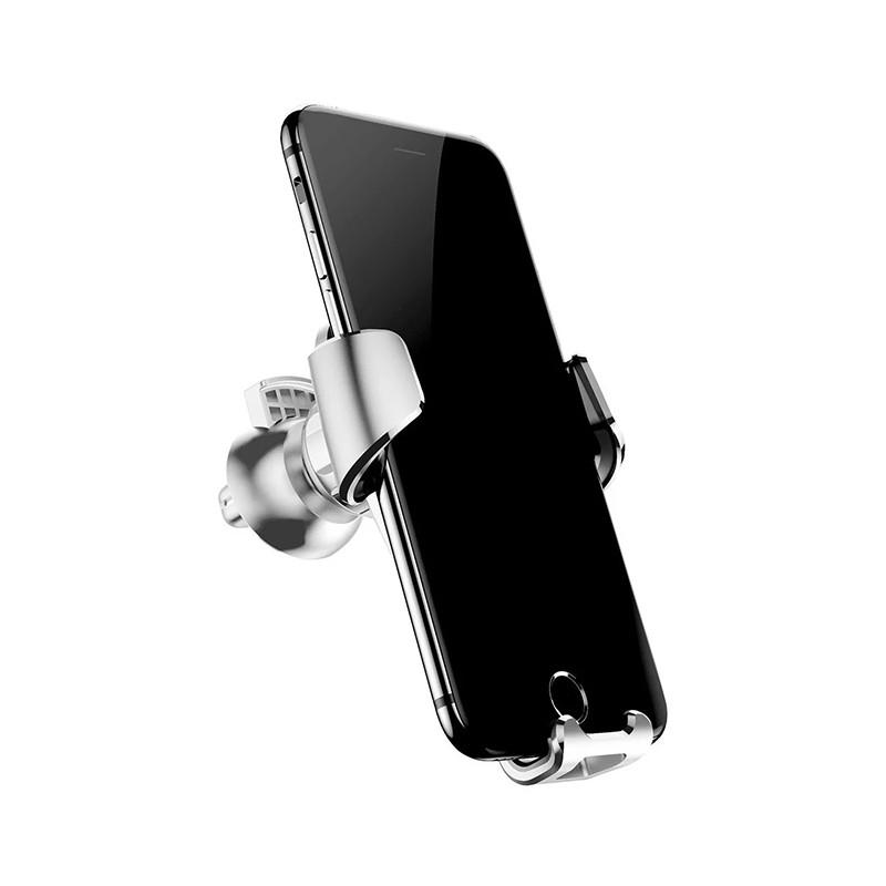 Автодержатель для смартфона Baseus Gravity Car Mount Silver 360 град - фото 6