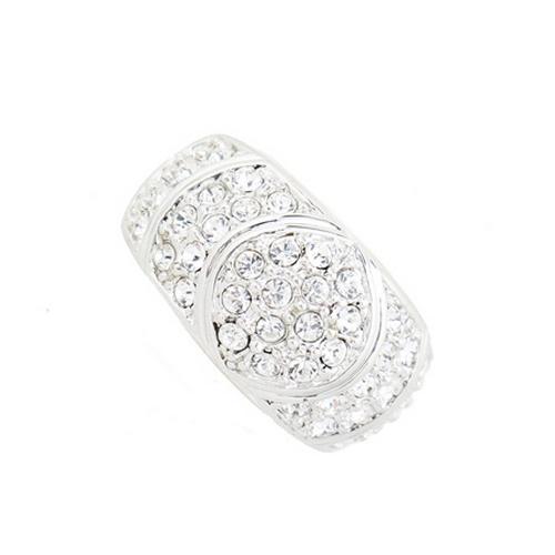 Кольцо с кристаллами Сваровски 090602ab Italina р. 17 Белый