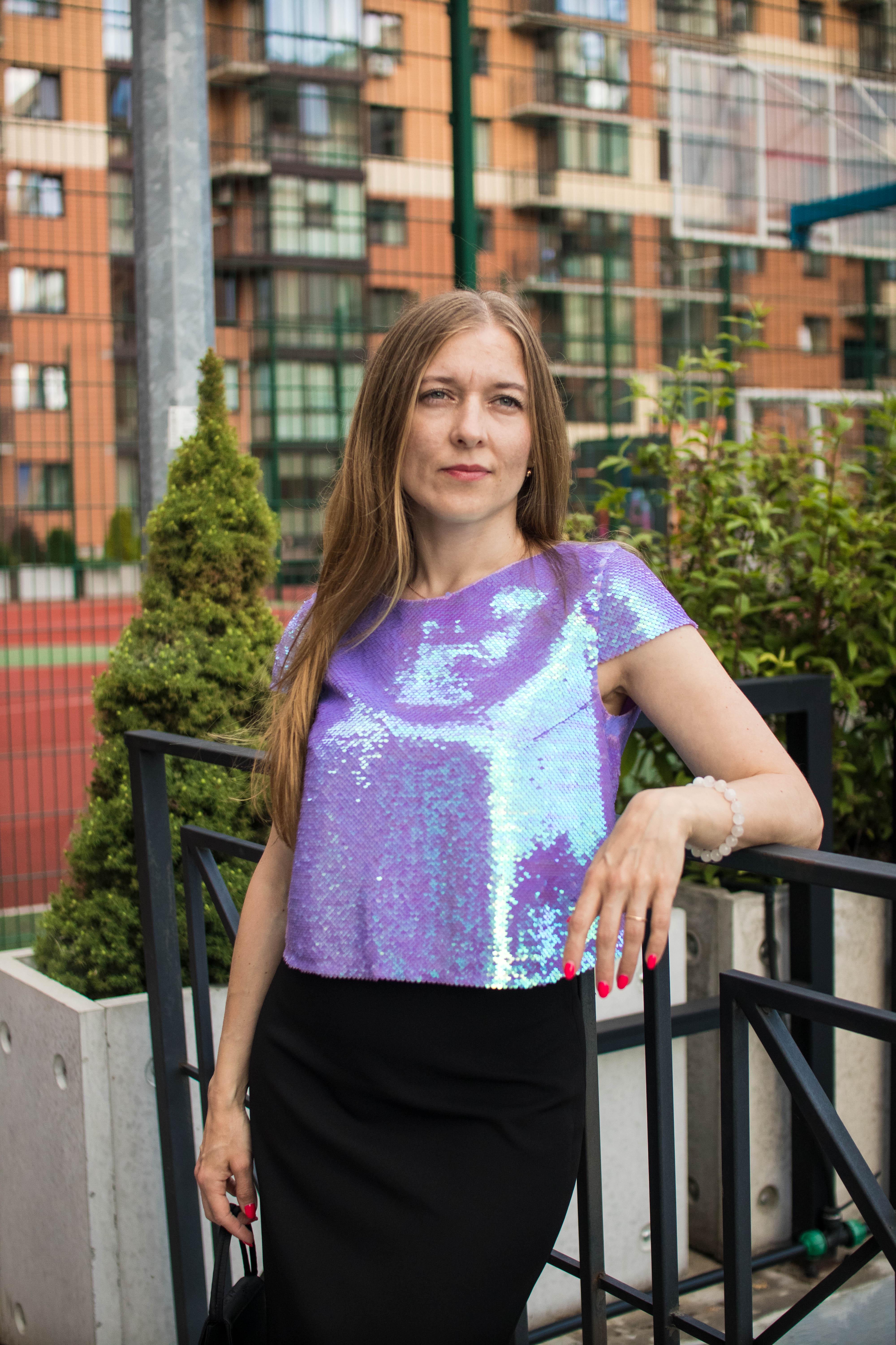 Топ з фіолетовими паєтками Хамелеон (01234567836)