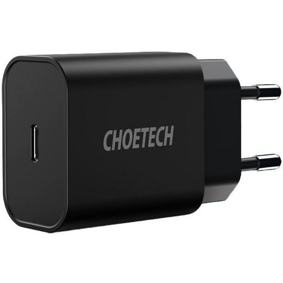 Зарядное устройство для Choetech 20W 1xType-C PD matte wall Charger 5V 3A Black (Q5004-EU-BK) - фото 2