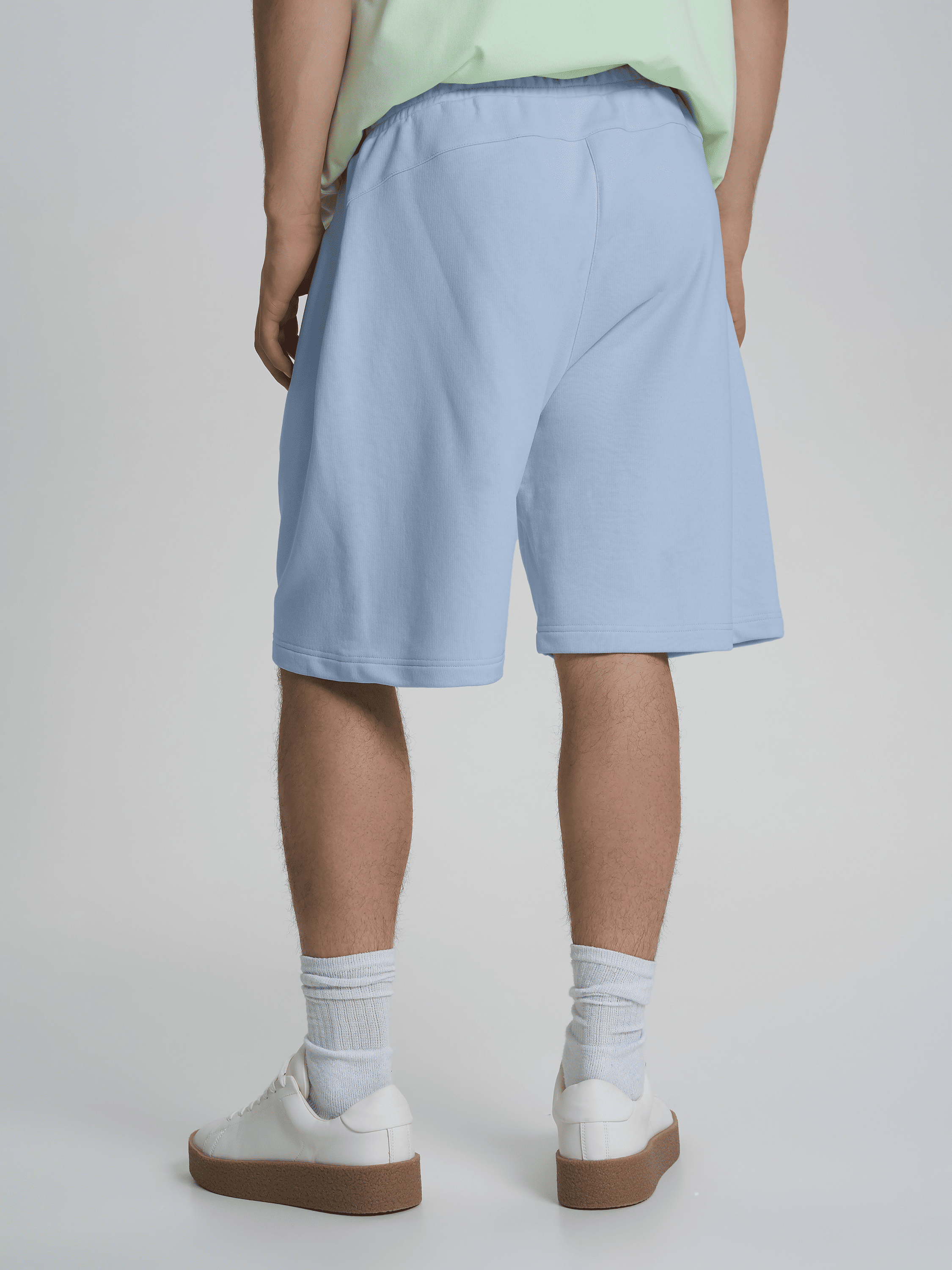 Шорти чоловічі щільні великих розмірів ROZA 240626 3XL Сіро-блакитний (4824005726484) - фото 2