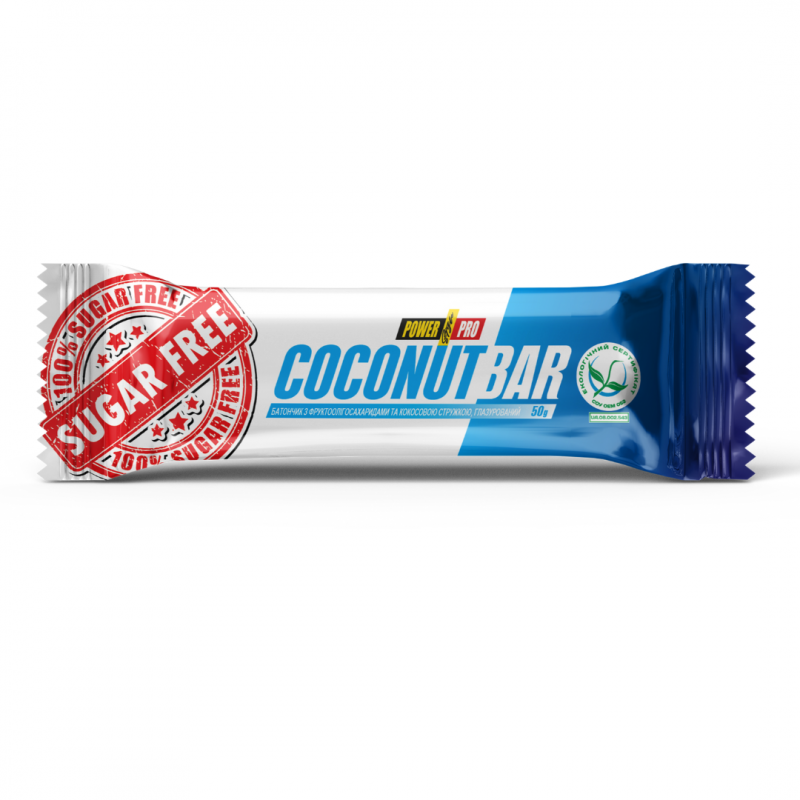 Батончики Power Pro Coconut Bar Sugar Free 50 г Кокос 20 шт. (1486834638) - фото 1