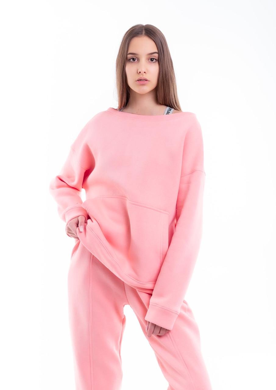 Свитшоты женский Intruder Basic oversize демисезонный на флисе Розовый