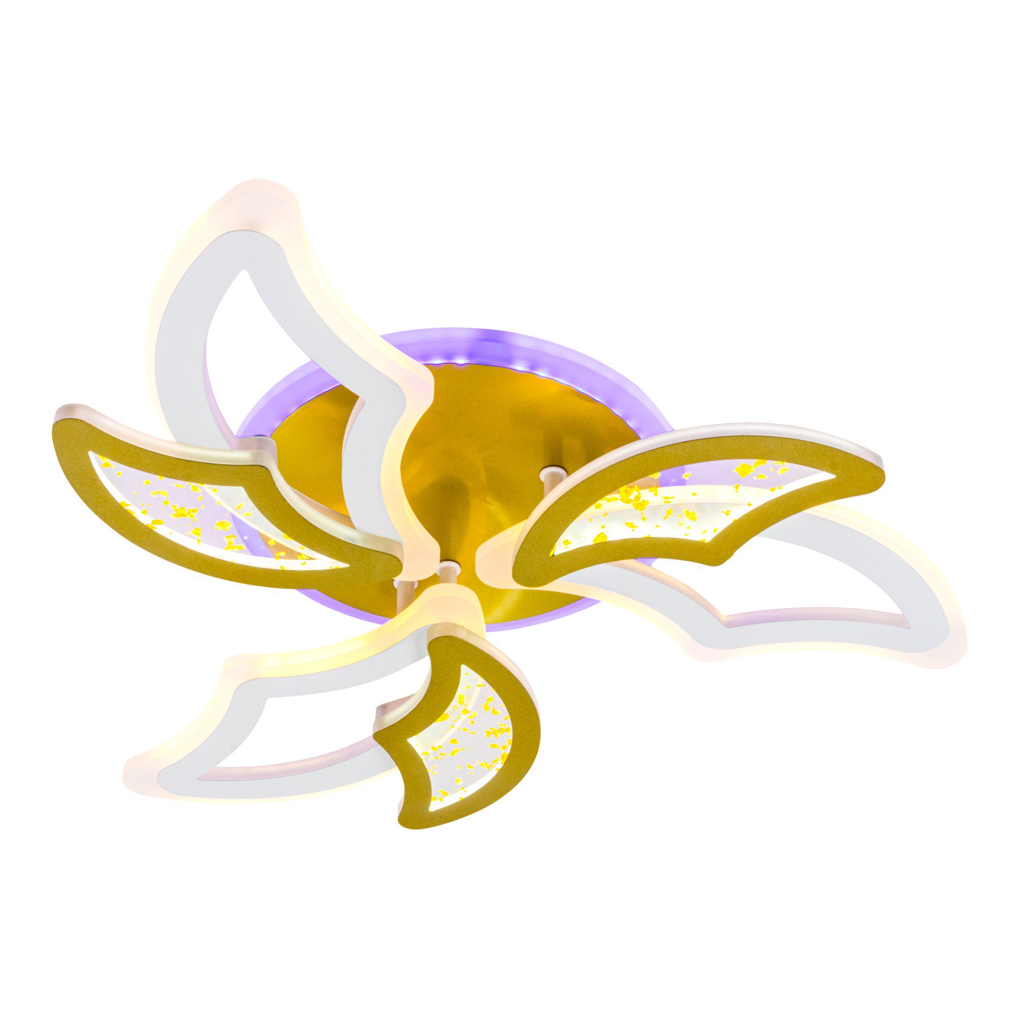 Люстра светодиодная с пультом Valeso V K29128-3+3+1 White/Gold (000036421) - фото 9