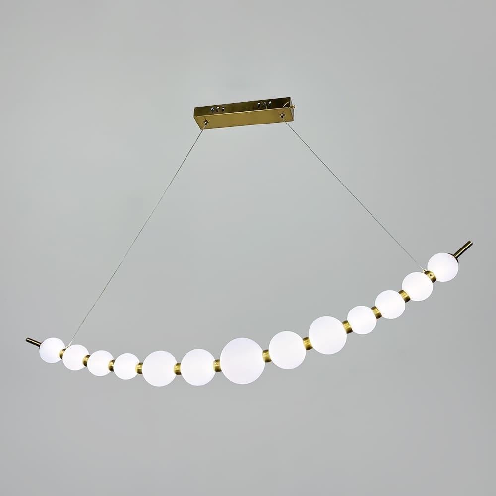 Люстра светодиодная дуговая на 13 белых шаров 110 см (SG43-1100 AB)