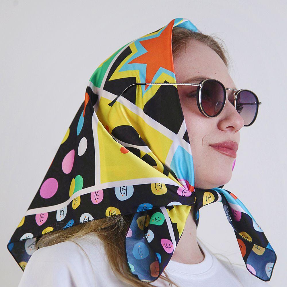 Платок шелковый Presentville Настроение 68х68 см (HUST_25M015)