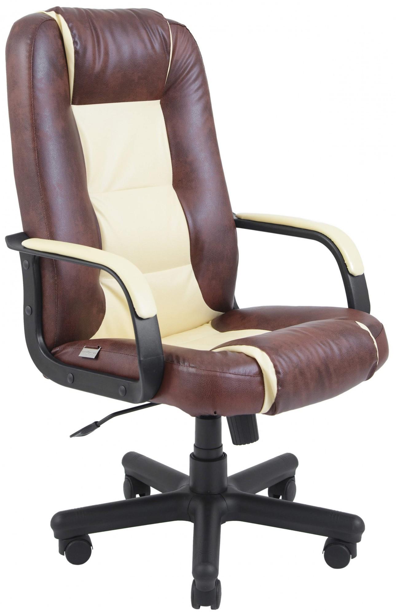 Крісло офісне комп'ютерне Chelsea Мадрас Tobacco-Vanilla ПлаStick Рич М3 MultiBlock Бежево-коричневий