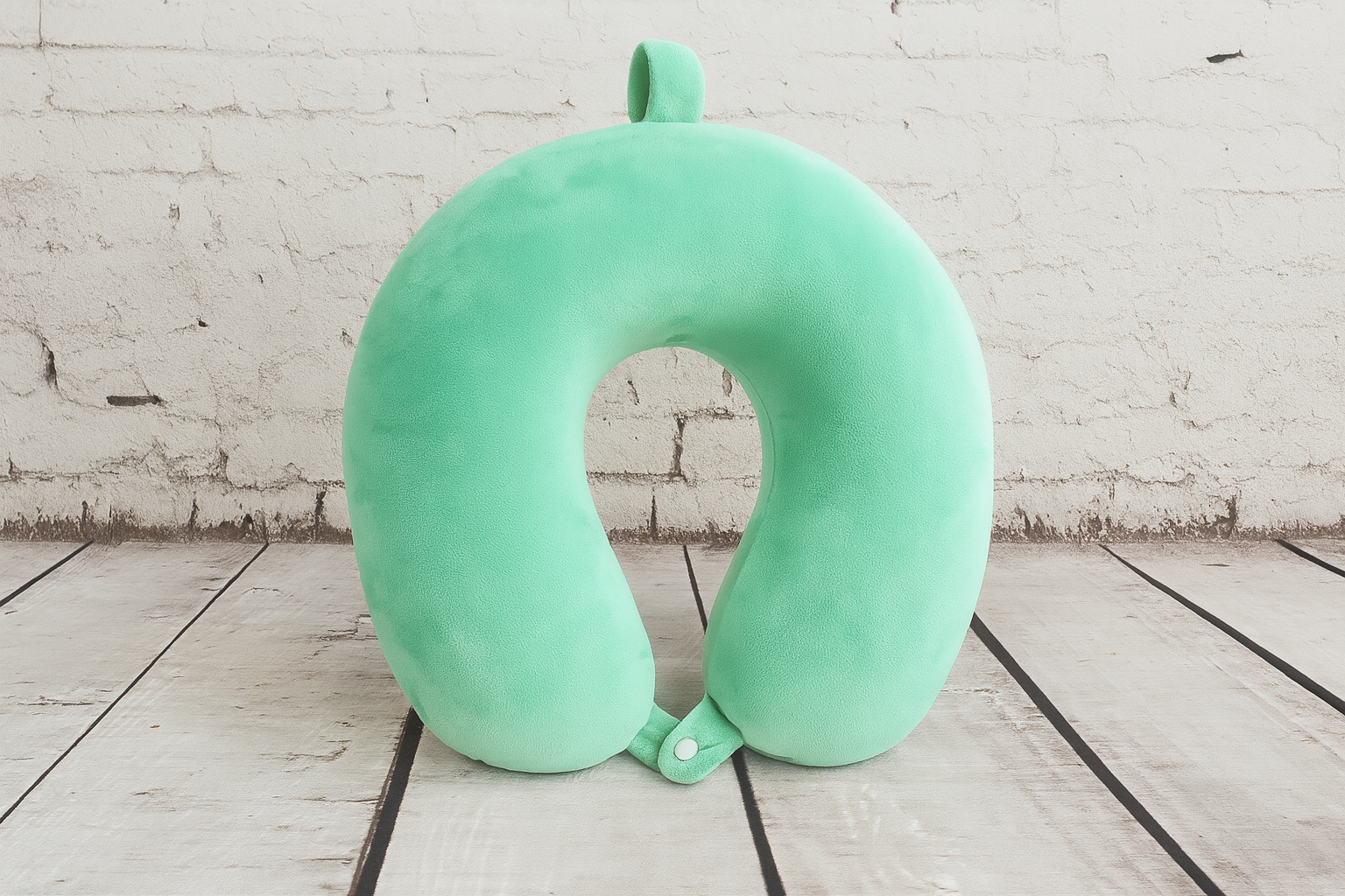 Подушка-рогалик ортопедическая с памятью формы Memory Foam для путешествий Мятно-бирюзовый (MH-1317/biruz)