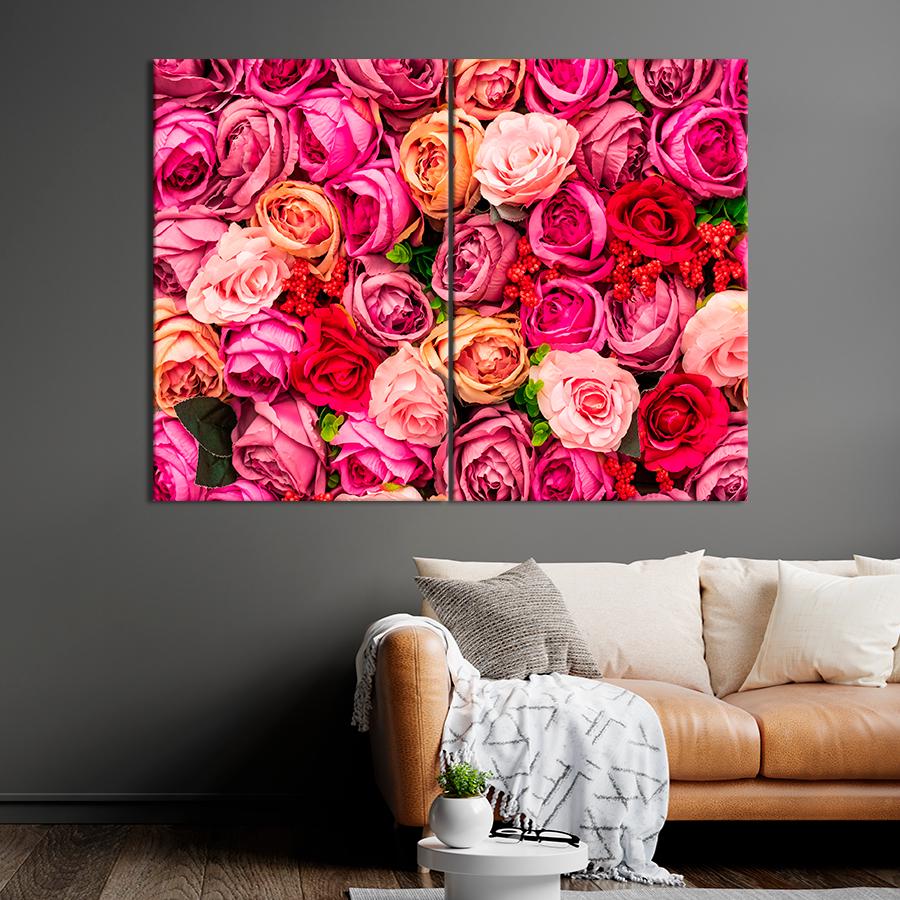 Картина цветы и растения Красивый фон из роз 165x122 см (A1035-2)
