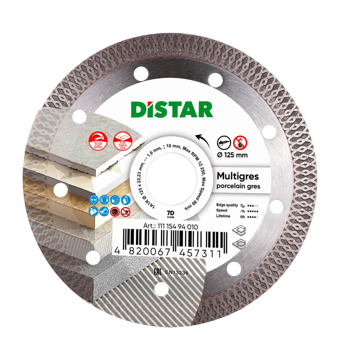 Диск алмазний Distar Multigres 1A1R 125x1,6/1,0x10x22,23 мм (11115494010)