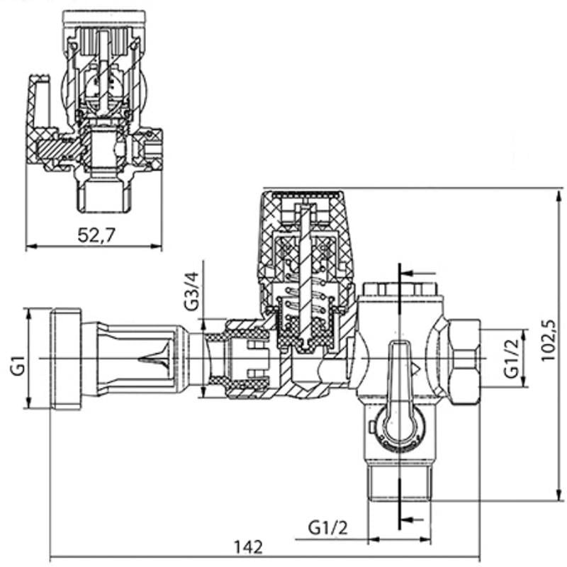 Група безпеки бойлера KOER KR.106-1/2" без сифона 7бар (KR2914) - фото 3