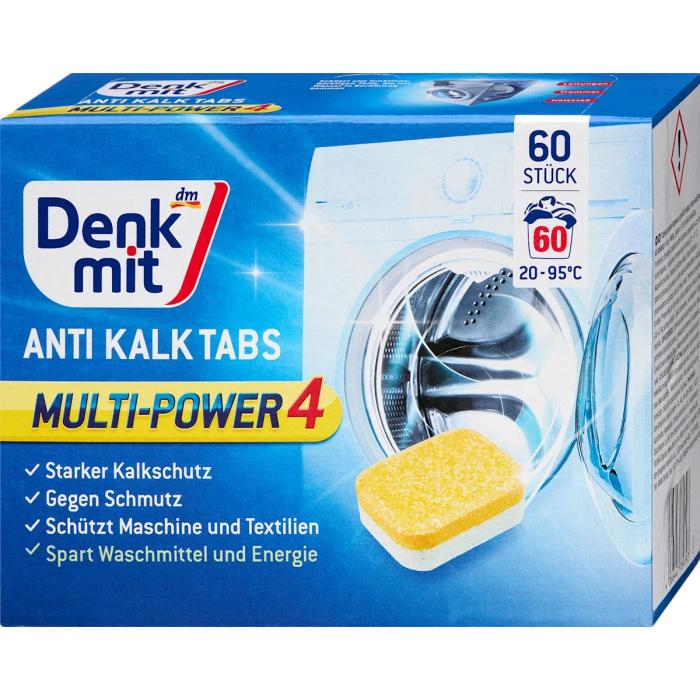 Таблетки Denkmit проти накипу для пральної машини Multi-Power 4 60 шт. (789393)