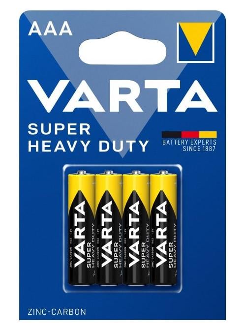 Батарейки Varta Super Heavy Duty AAA/R03 1,5V 4 шт. (02003101414)
