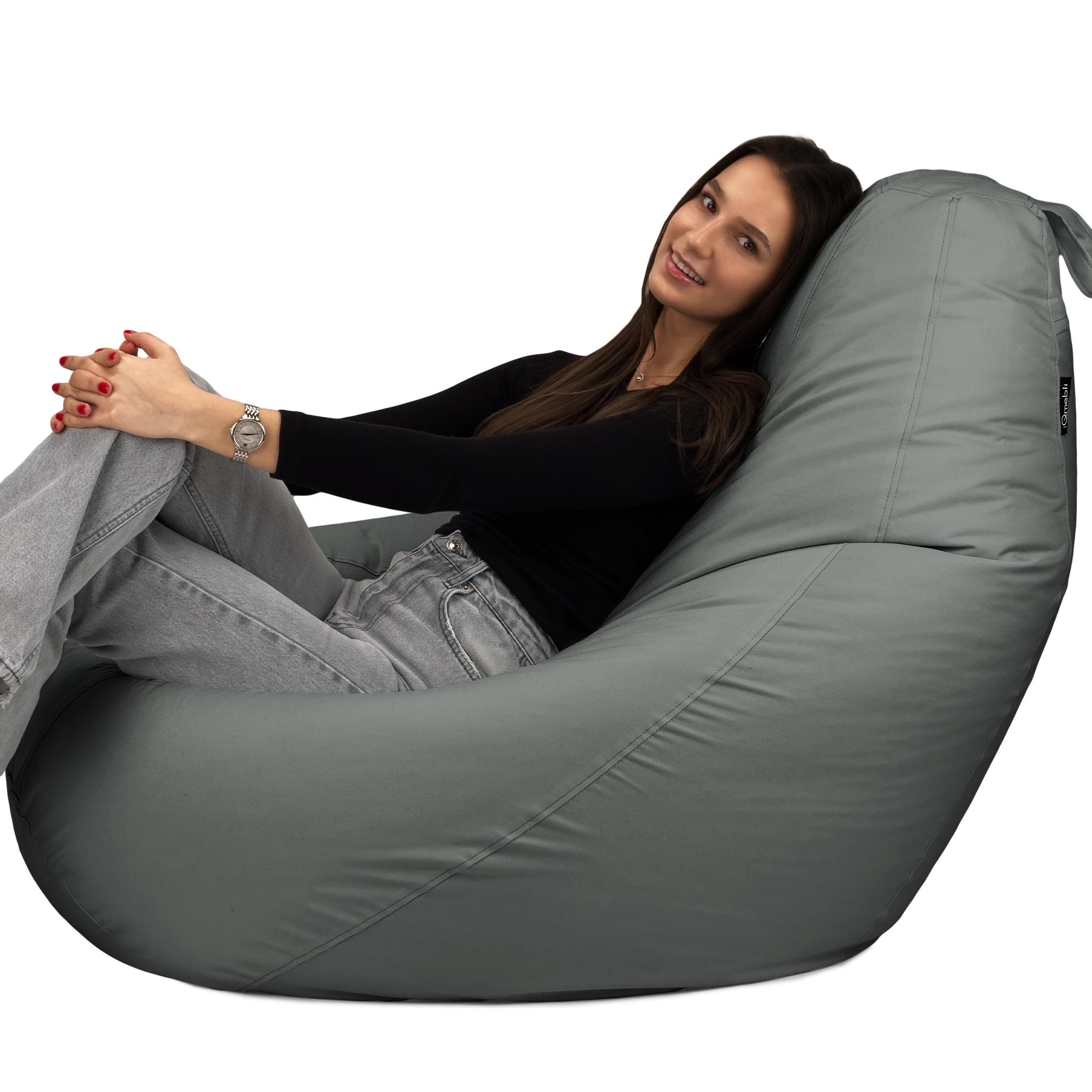 Кресло-мешок Студия Комфорта Груша оксфорд флекс 150х100 см Серый (901231) - фото 7