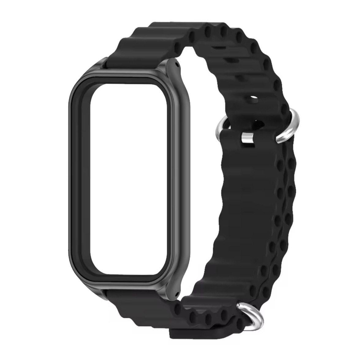 Ремешок силиконовый Mijobs Ocean для фитнес браслета Xiaomi Smart Band 9 Active Black (2583075575) Ремешок силиконовый Mijobs Ocean для фитнес браслета Xiaomi Smart Band 9 Active Black (2583075575)