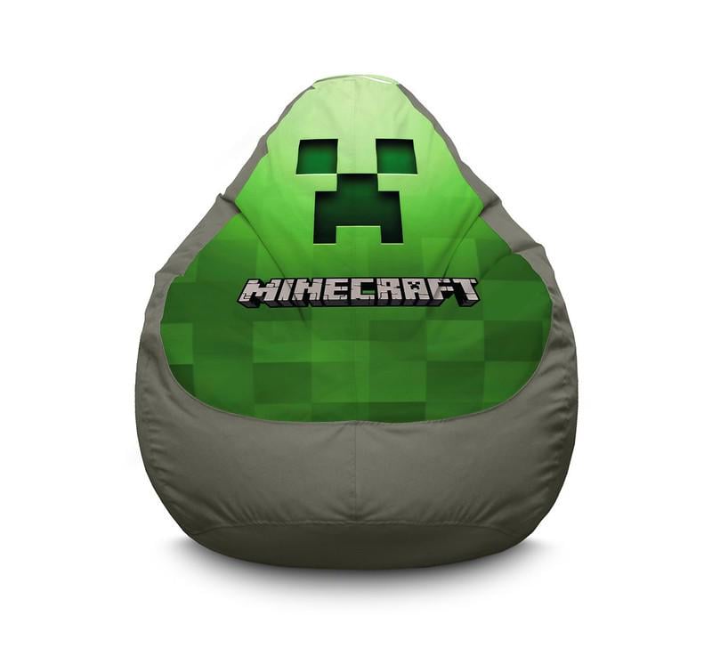 Крісло мішок iPuff Minecraft Creeper Оксфорд XXXL 100х135 см Сірий