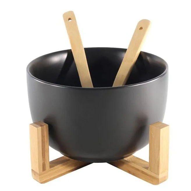 Комплект для салата Flora 4 предмета Черный (45210)