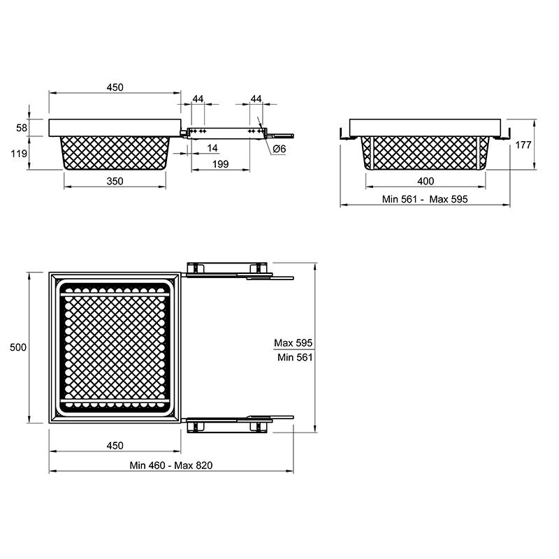 Кошик для одягу Muller металева сітка для модуля 600/561/595 мм Онікс (4410) - фото 9 Кошик для одягу Muller металева сітка для модуля 600/561/595 мм Онікс (4410) - фото 9