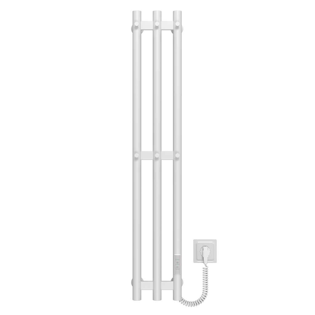 Полотенцесушитель электрический Deffi Zara П3 WD03 правое подключение нержавеющая сталь 140х1000 см Белый (A.CL.100.14.3.E.W.R.3)