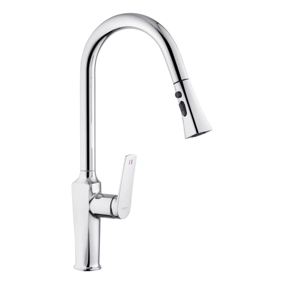 Змішувач для кухні з висувним виливом Kroner KRP Makon C030-T Хром (23252220)