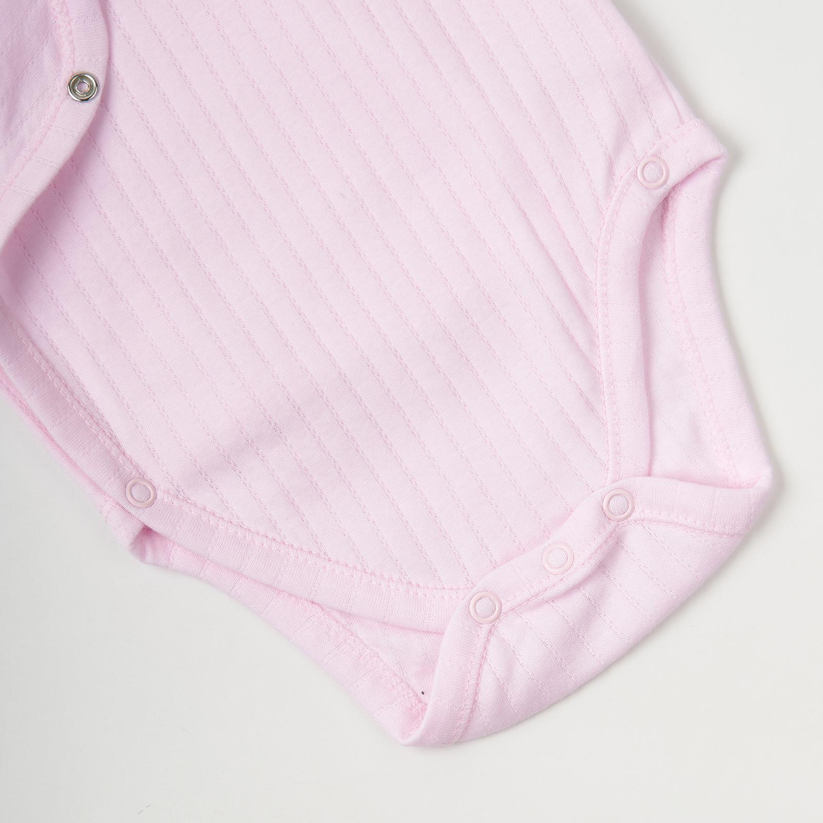 Боди с коротким рукавом Ажур 1-3 мес. 56-62 см Розовый - фото 3