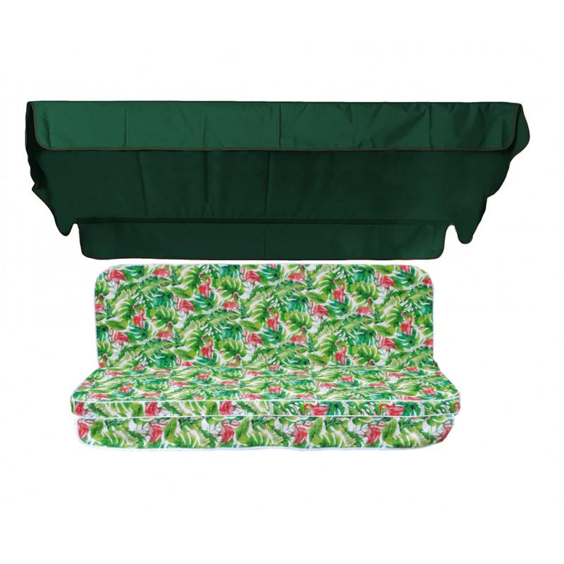 Комплект подушек для качели eGarden Caribe 170x110x6 тент 120x200 Темно-зеленый Комплект подушек для качели eGarden Caribe 170x110x6 тент 120x200 Темно-зеленый
